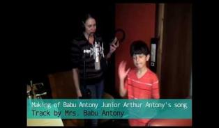 Embedded thumbnail for ACTOR BABU ANTONY&amp;#039;S SON REFUSING TO SING, WIFE SINGS,MAKING VIDEO OF ARTHUR&amp;#039;S SONG IN MONKEY PEN